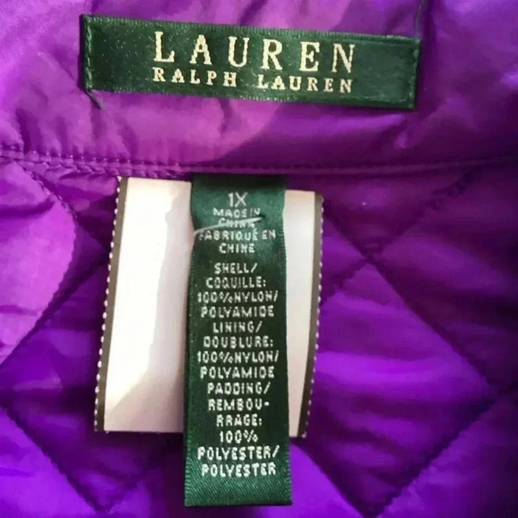 Lauren Ralph Lauren purple/ plum Double Breasted Quilted Jacket size 1X - Picture 5 of 12